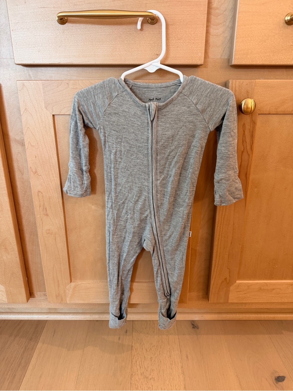 Little Sleepies Heather Grey Long-Sleeve Footed One-Piece